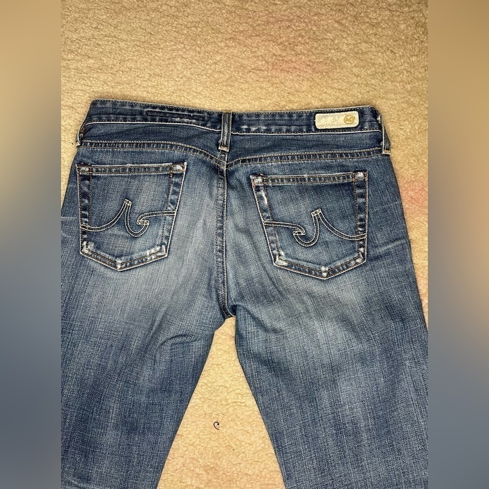 AG Adriano Goldschmied the angel bootcut medium wash distressed jeans size 26R - Picture 6 of 6